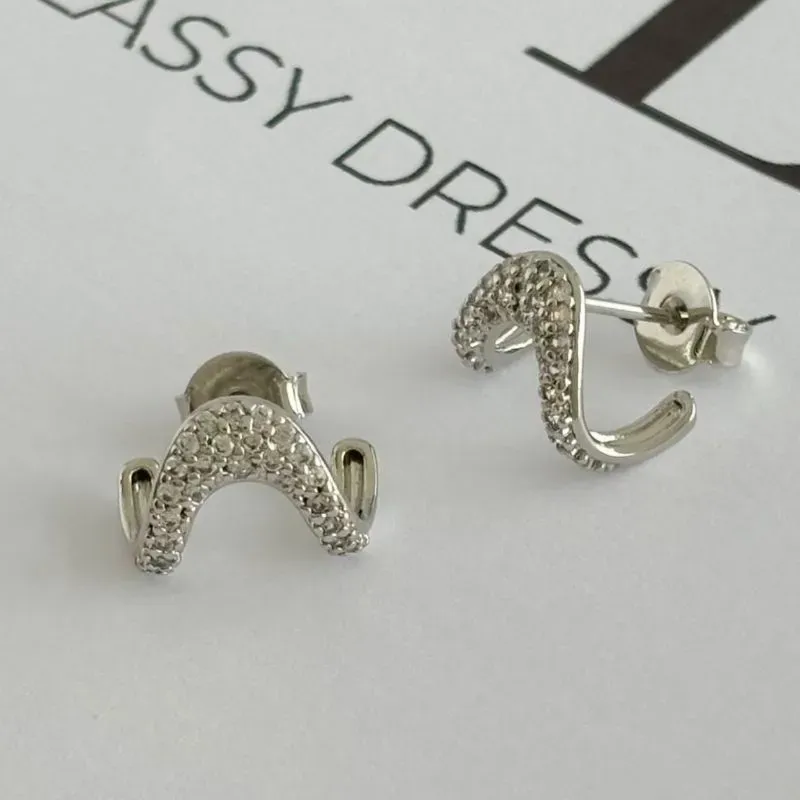 Brinco Onda Gancho Cravejado