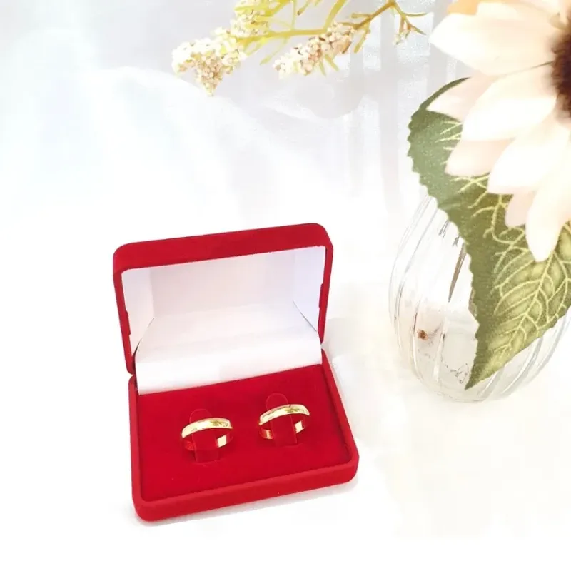 Caixinha Veludo Alianças (Vermelha)