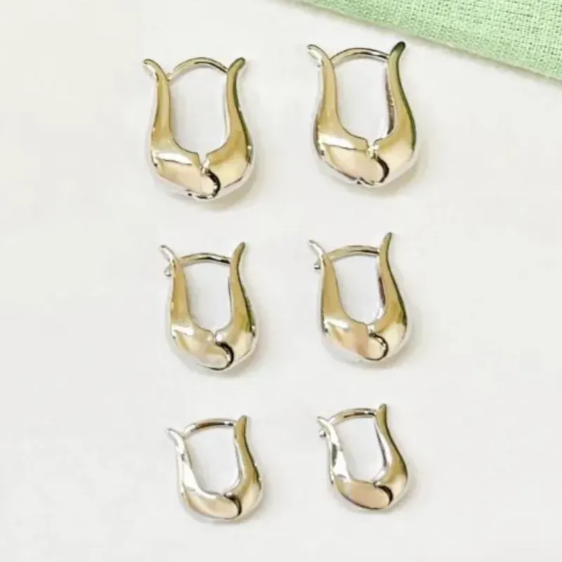 Brinco Trio Argolinha Gota U Ródio Branco