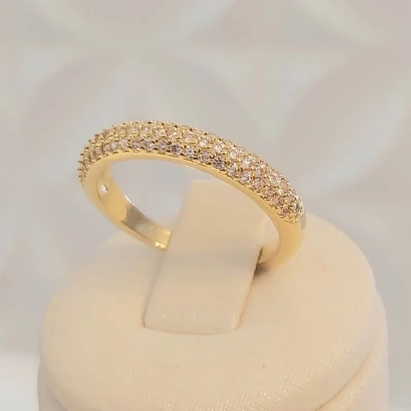 Anel Aparador 3 Linhas Cravejadas (n16)