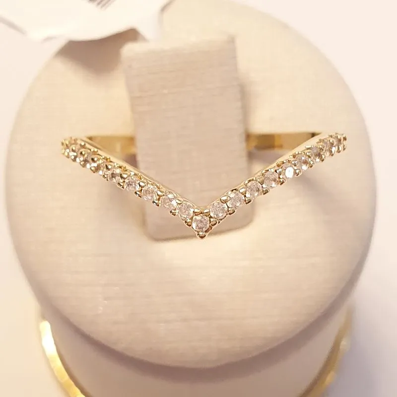 Anel em V Cravejado (n14)