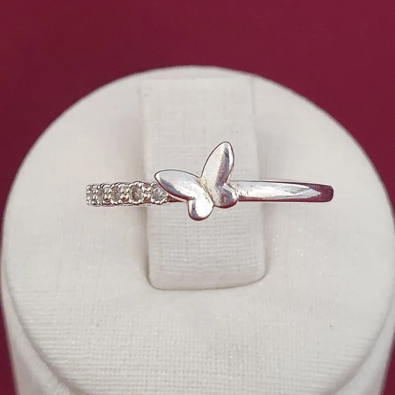 Anel Falange Borboleta Liso e Cravejado (n10)