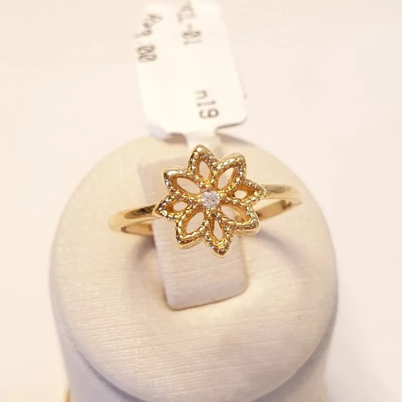 Anel Flor Vazada Ponto de Luz (n19)