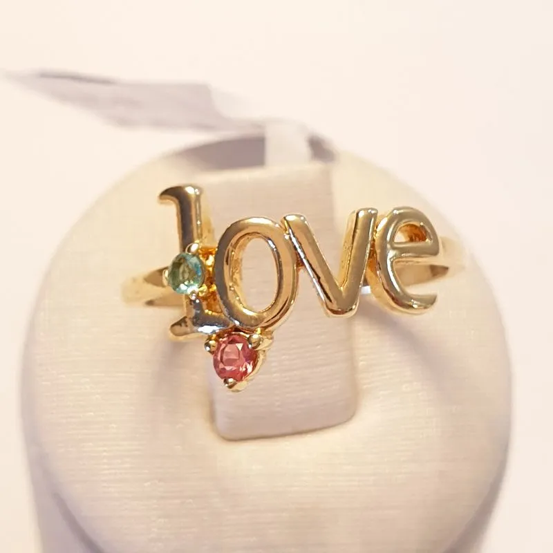 Anel Love Zircônias Coloridas (n20)