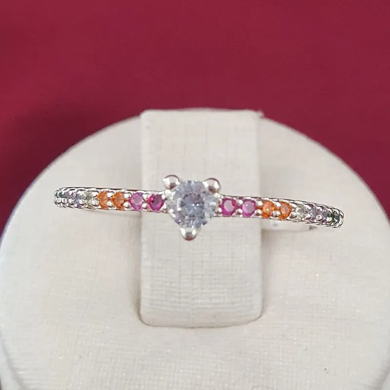 Anel Solitário Colorido Coração (n16)