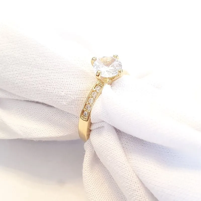 Anel Solitário Cravejado (n14 ajustável)