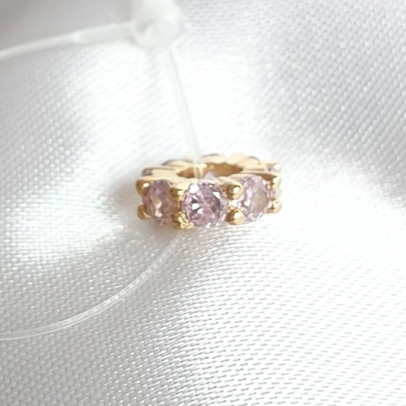 Berloque Zircônias Rosa Claro