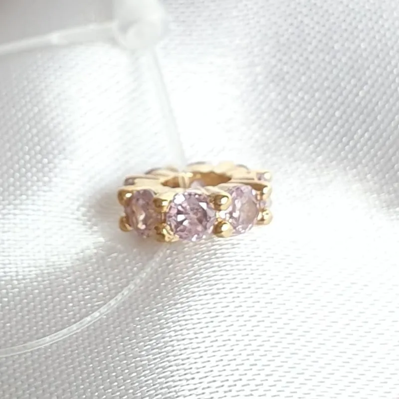 Berloque Zircônias Rosa Claro