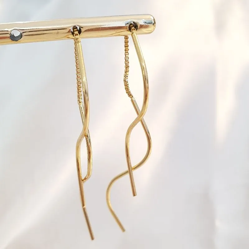 Brinco Agulha 2 Palitos Ondulados