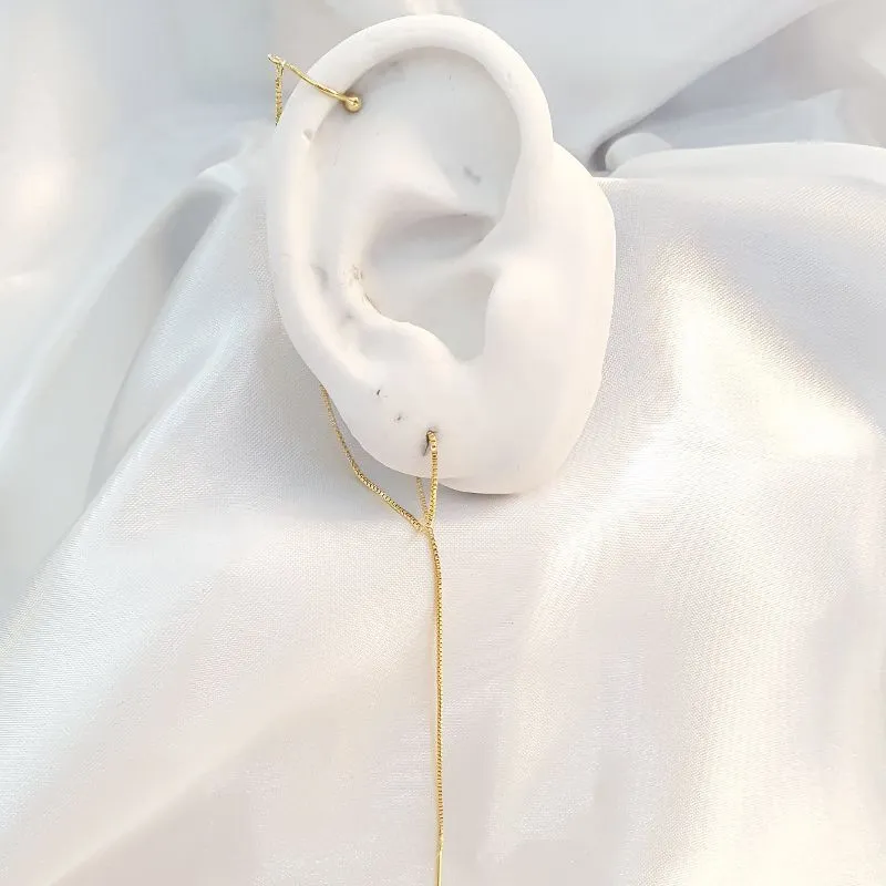 Brinco Agulha com Piercing Fake