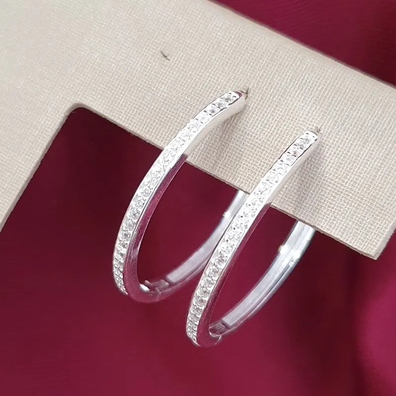 Brinco Argola Grande Cravejada G