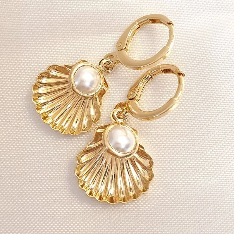 Brinco Argolinha Concha Pérola