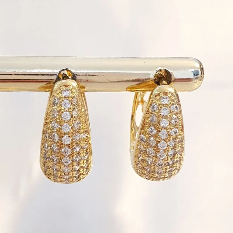 Brinco Argolinha Gota Cravejada M