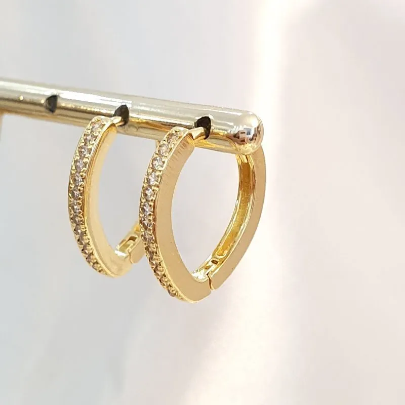 Brinco Argolinha Gota V Cravejada