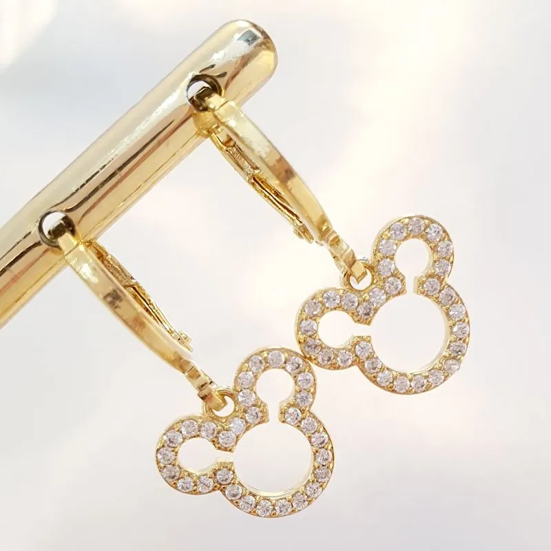 Brinco Argolinha Mickey Cravejado