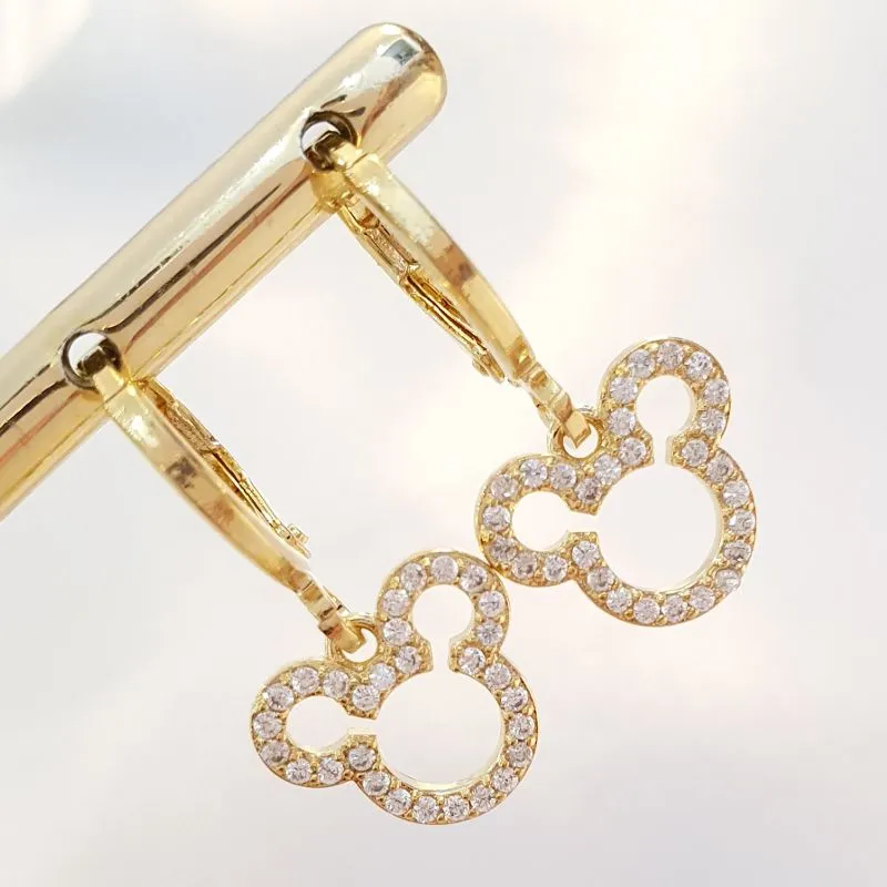 Brinco Argolinha Mickey Cravejado