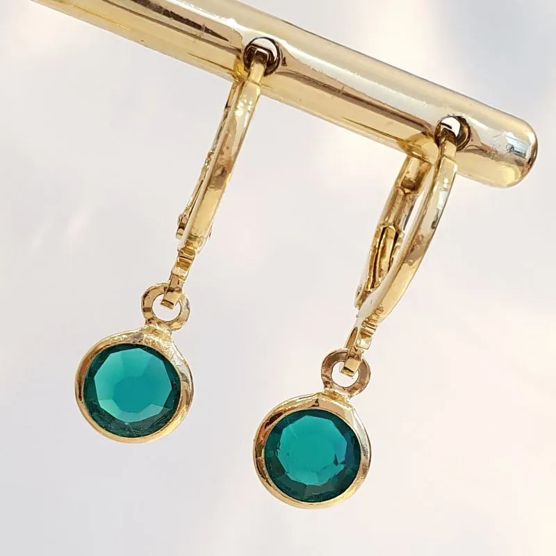 Brinco Argolinha Pedra Verde