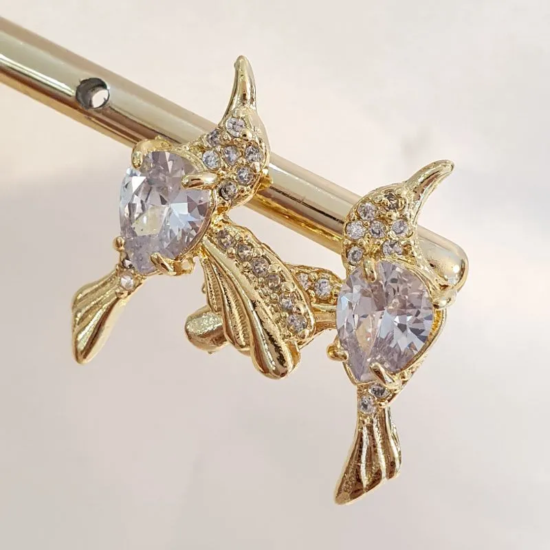 Brinco Beija-Flor Zircônia