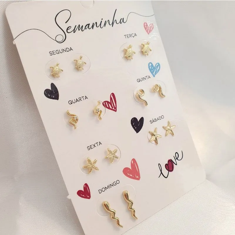 Brinco Cartela Semaninha (Modelo 1)