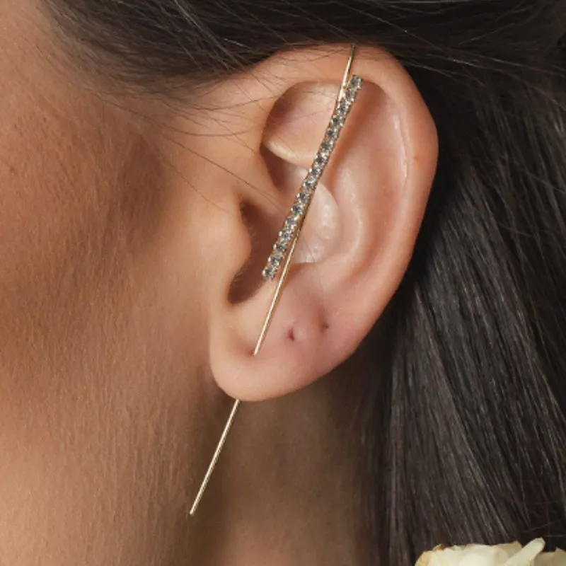 Brinco Ear Wrap Crawler Fio Cravejado