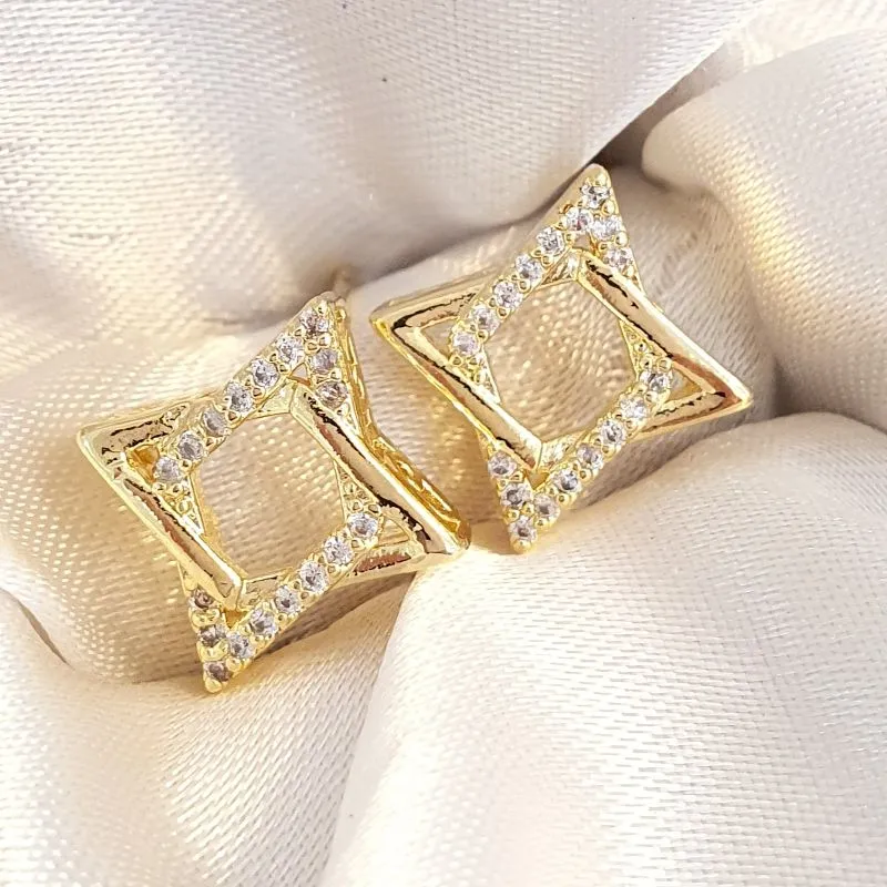 Brinco Losangos Liso e Cravejado