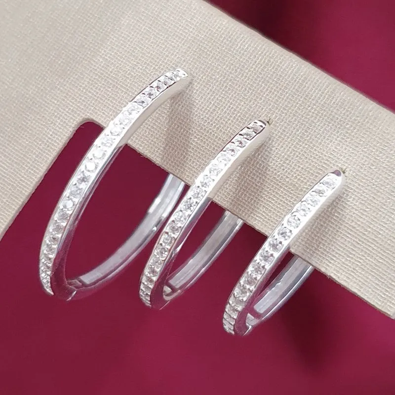 Brinco Trio Argola Grande Cravejada