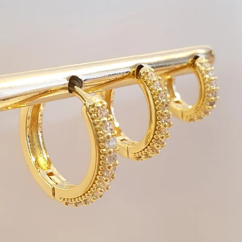 Brinco Trio Argolinha Cravejada