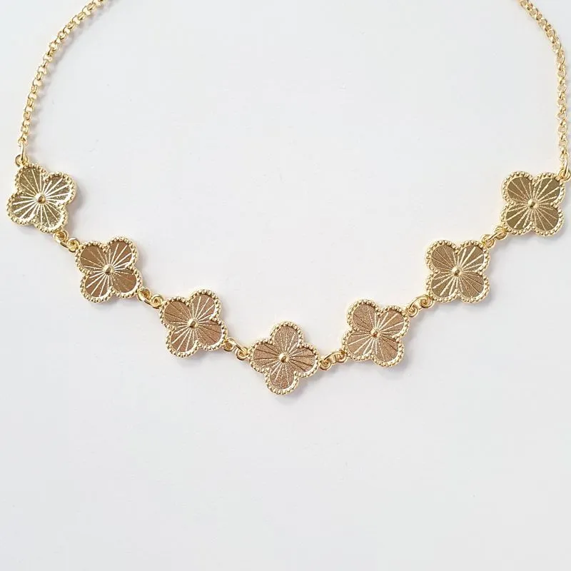 Colar 7 Trevos Ouro (choker)