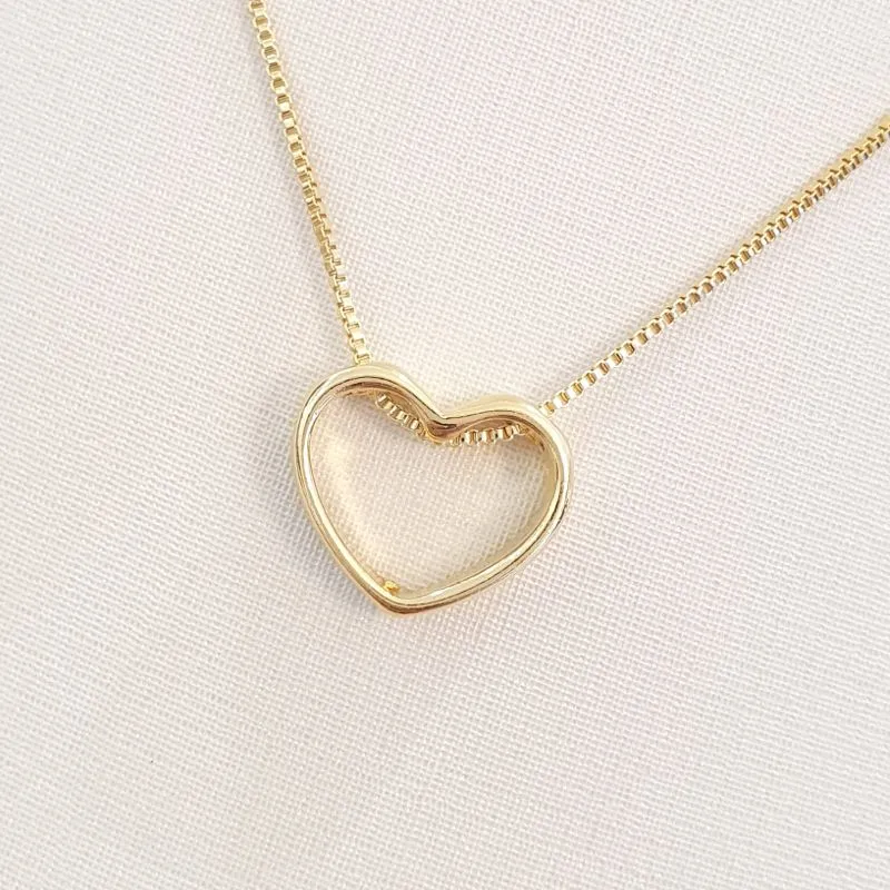 Colar Coração Vazado P 45cm (+5)