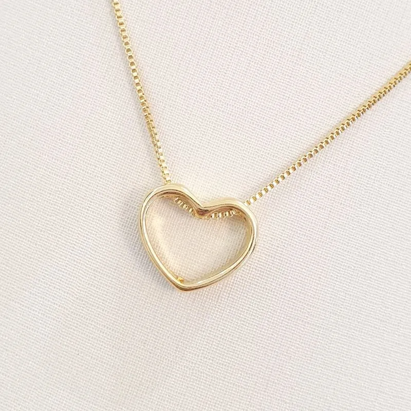 Colar Coração Vazado P 45cm (+5)