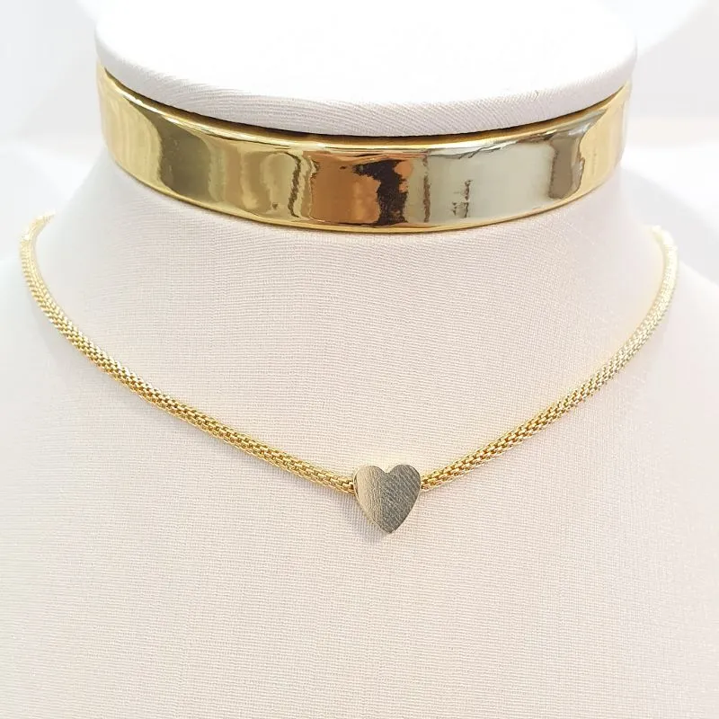 Colar Corda Coração (choker)