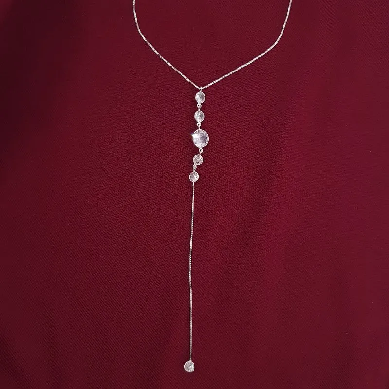 Colar Gravatinha Zircônias