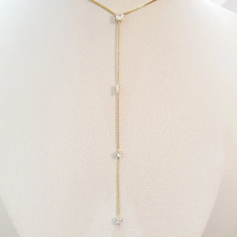 Colar Gravatinha Zircônias Formatos