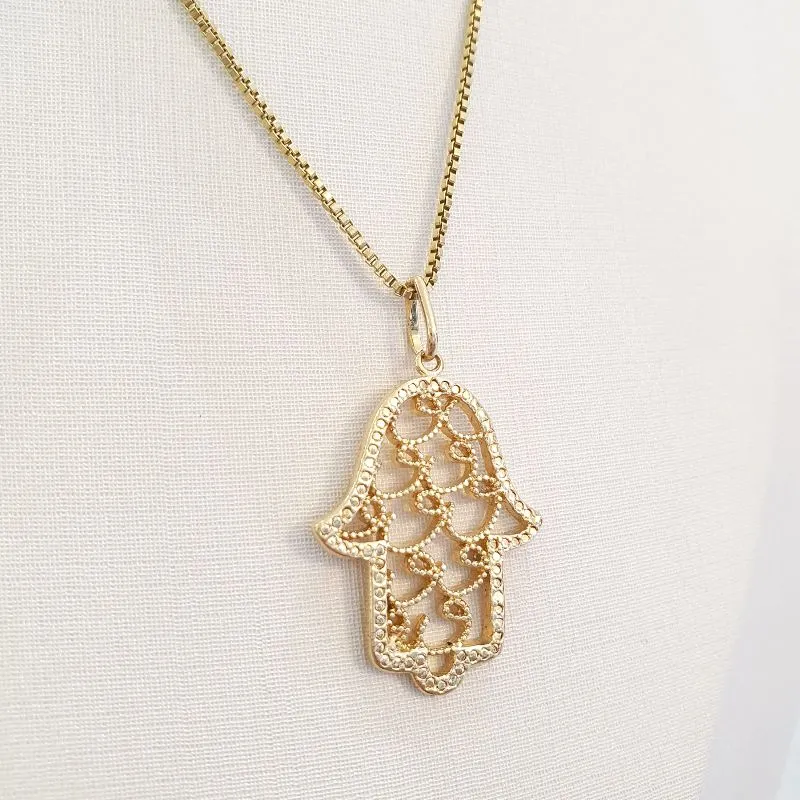 Colar Hamsá (Mão de Fátima)