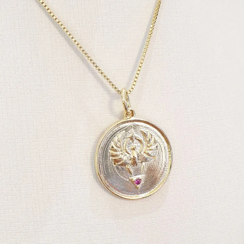 Colar Medalha Pássaro 45cm (+5)