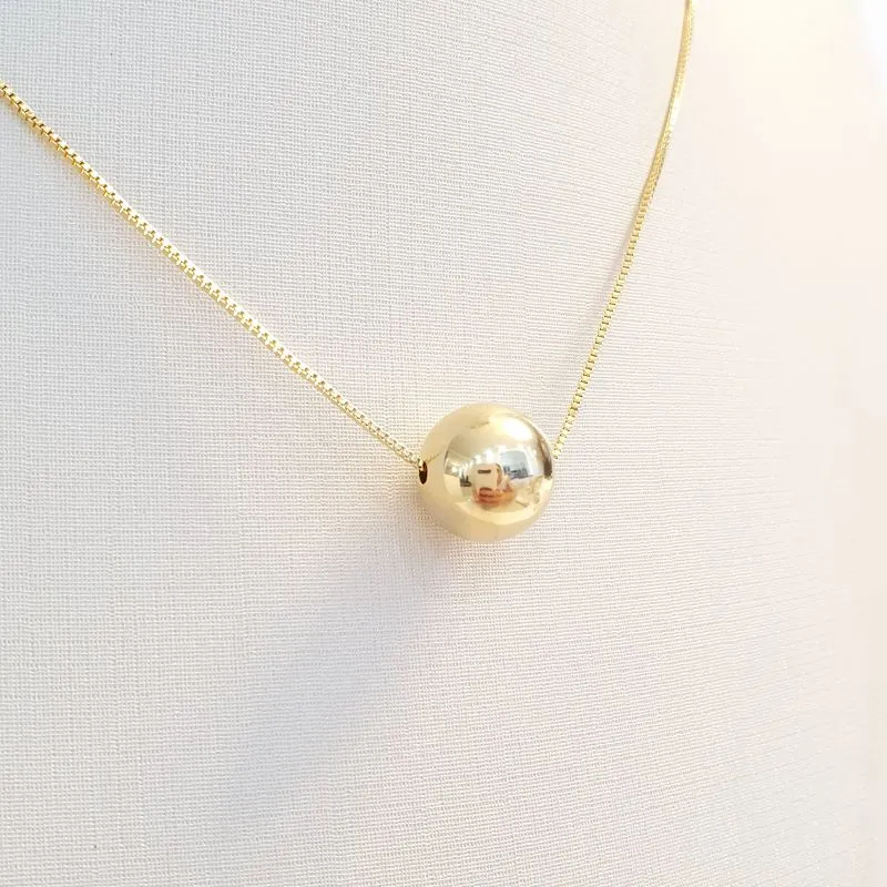 Colar Pingente Esfera 12mm