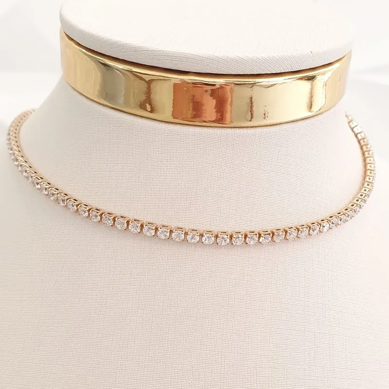 Colar Riviera Cristal 32cm (+10)