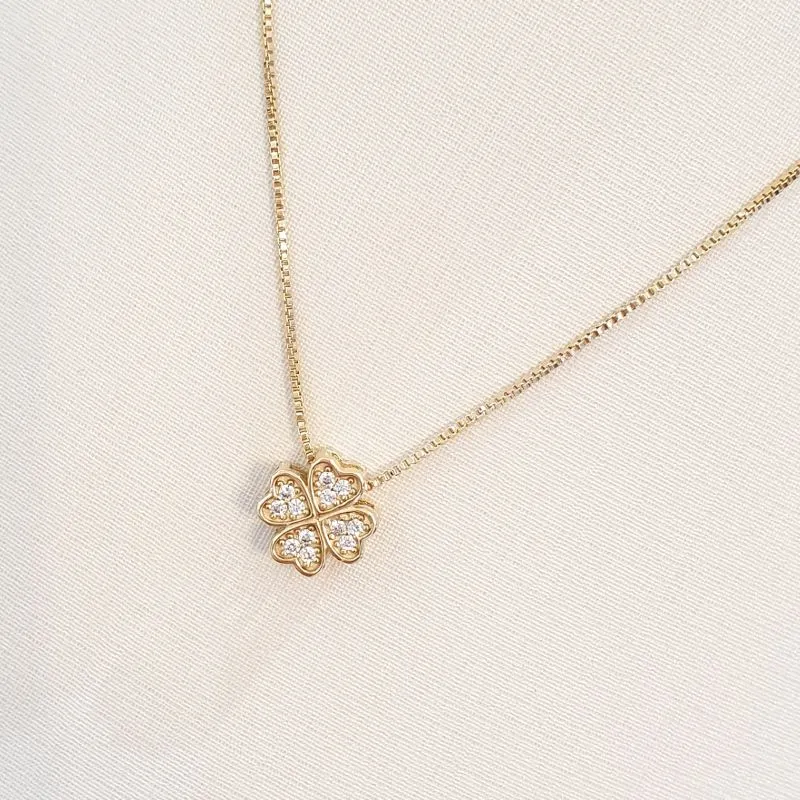 Colar Trevo Cravejado