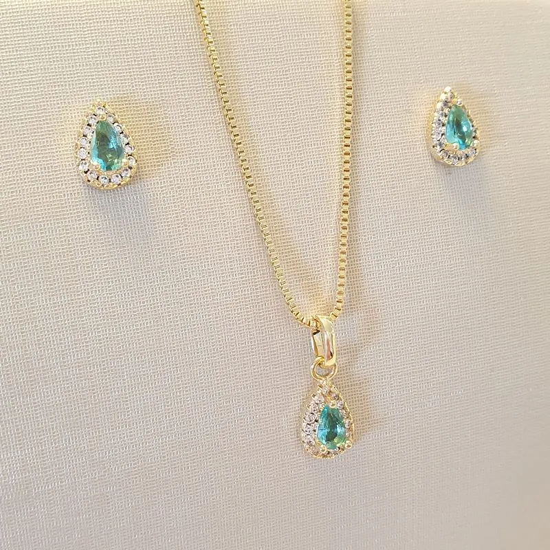 Conjunto Gota Turmalina (Verde)