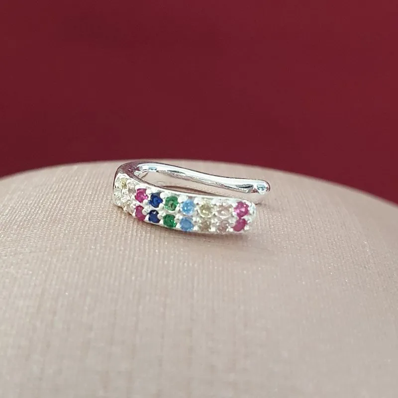 Piercing Fake Duplo Cravejado Colorido