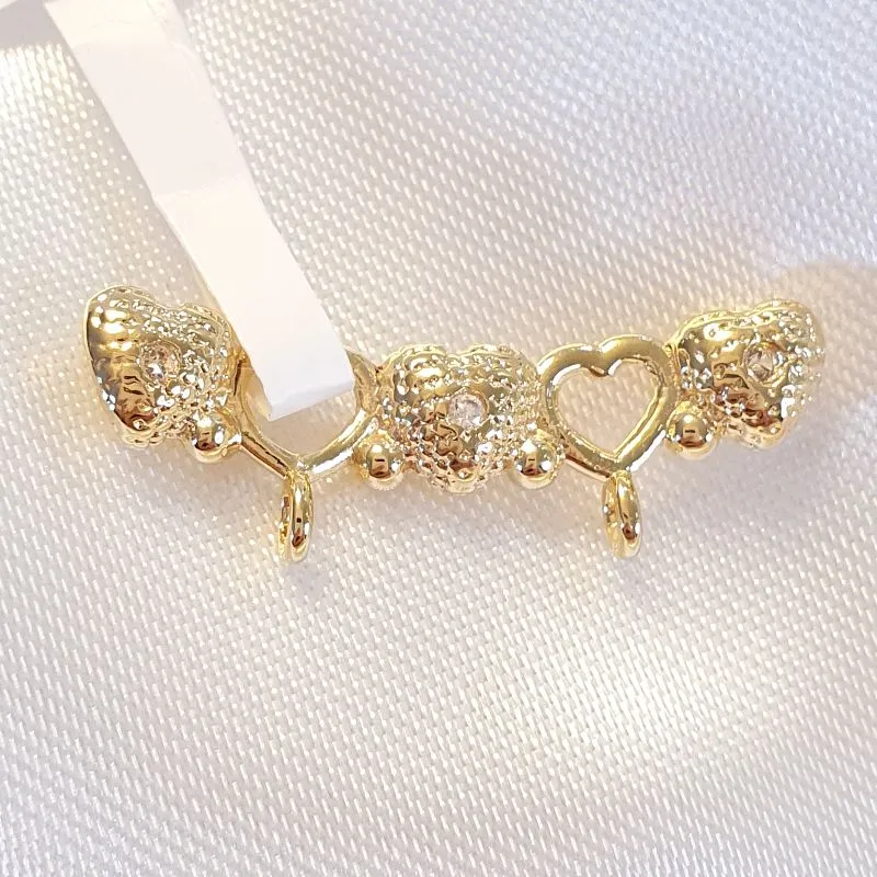 Pingente Canga Coração Cravejado (2 Filhos)