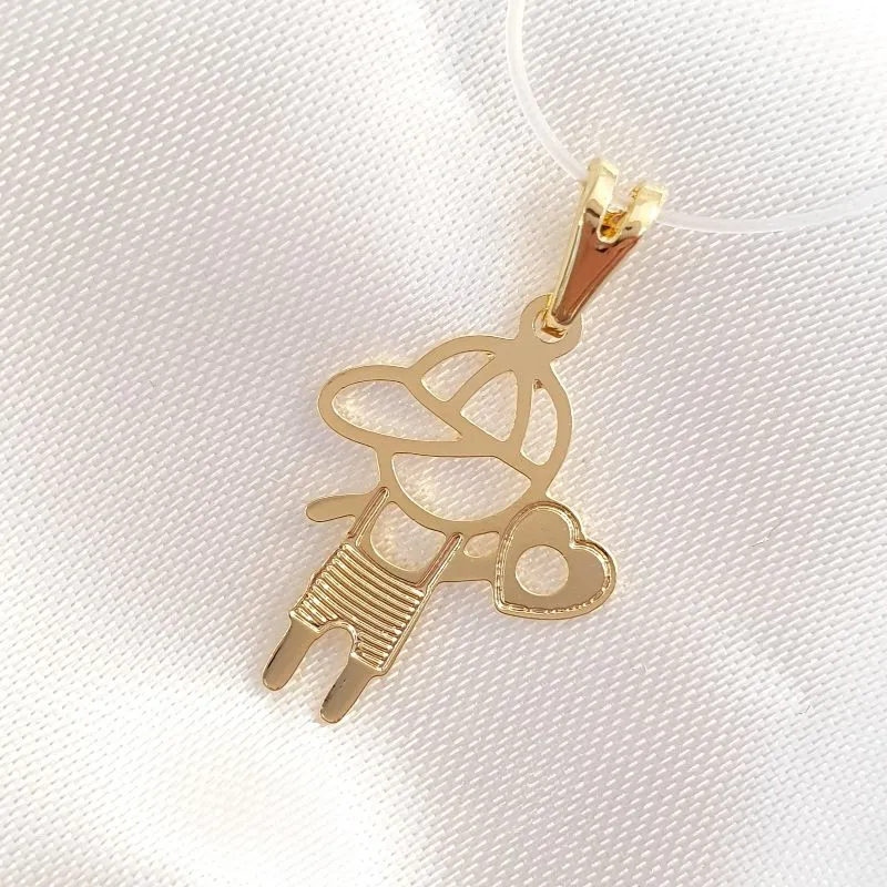 Pingente Menino Liso com Coração