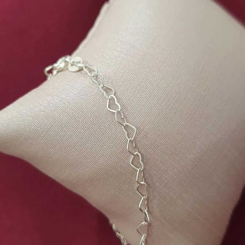 Pulseira Infantil Elos Corações