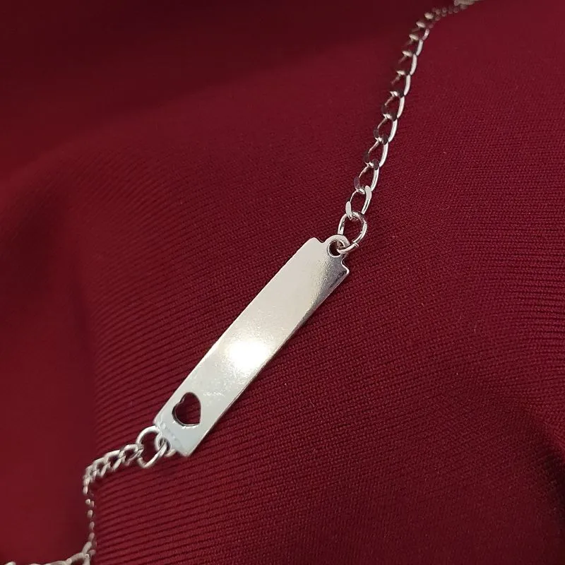 Pulseira Infantil Elos Placa Coração