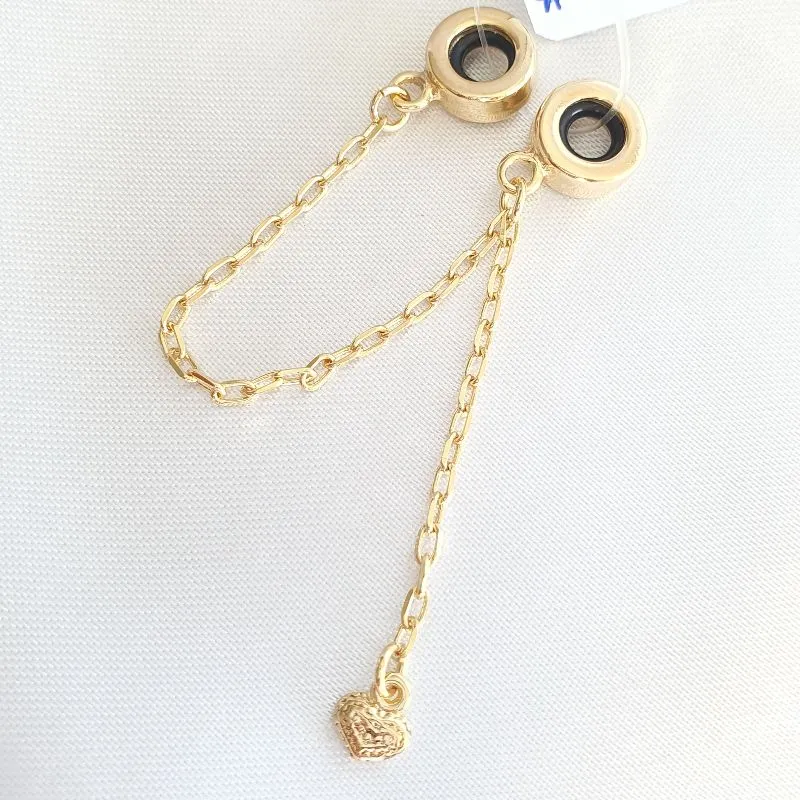 Trava Berloque Corrente Pingente Coração