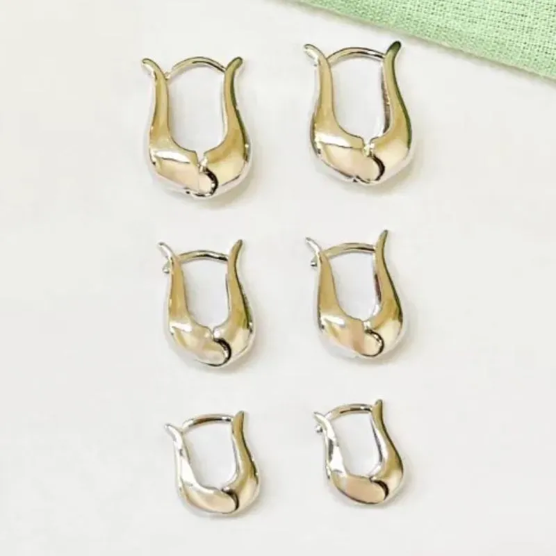 Brinco Trio Argolinha Gota U Ródio Branco