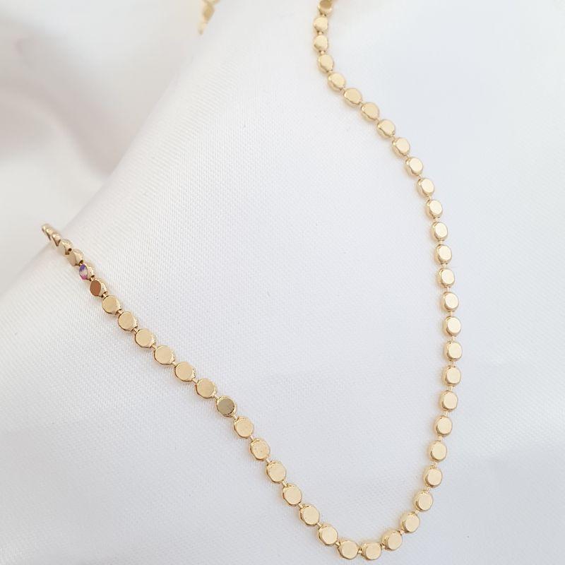 Colar Bolinhas Achatadas 32cm (+10)